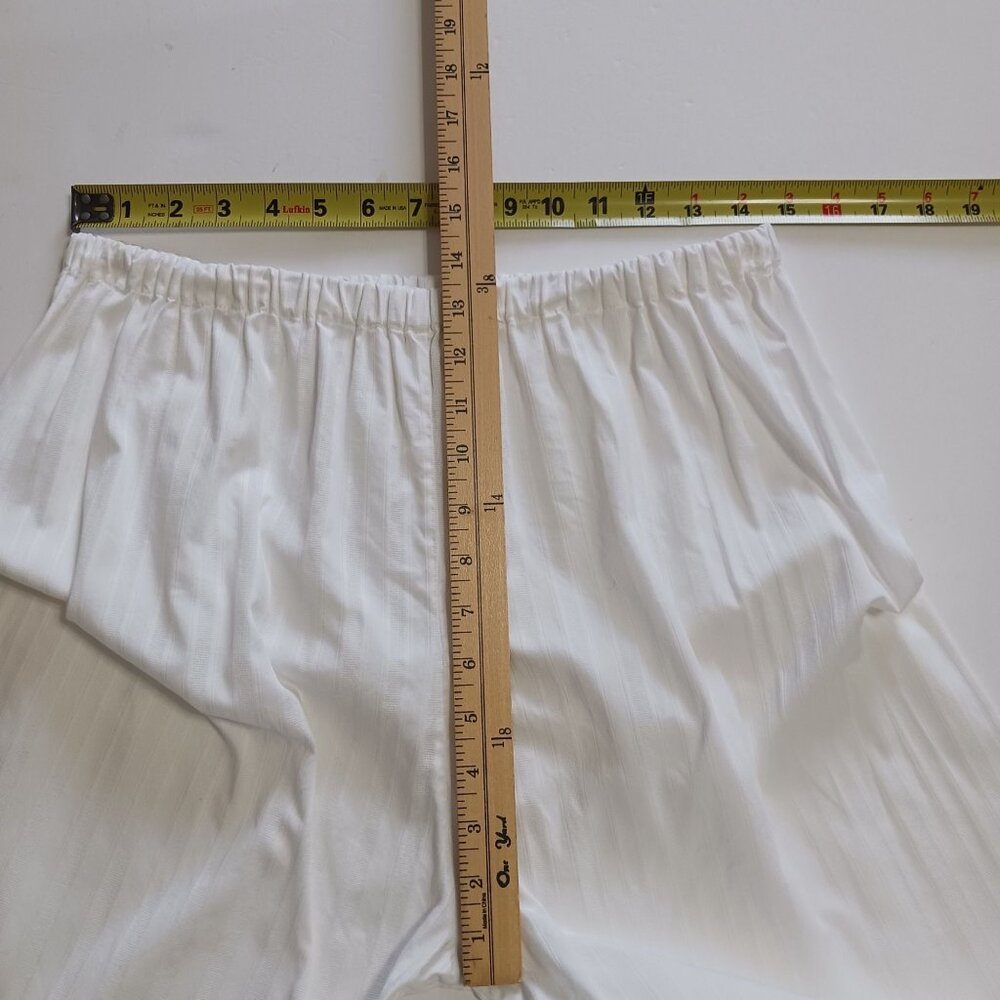 VTG Christian Dior White Striped Pajama Set CD Embroidered Pocket Designer Large - Picture 13 of 14